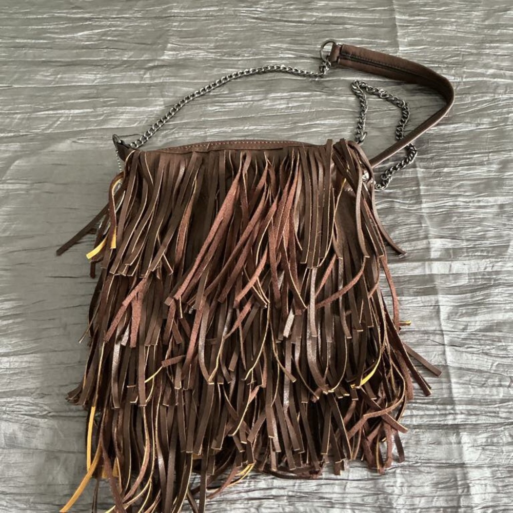 Brown Fringe Shoulder Bag